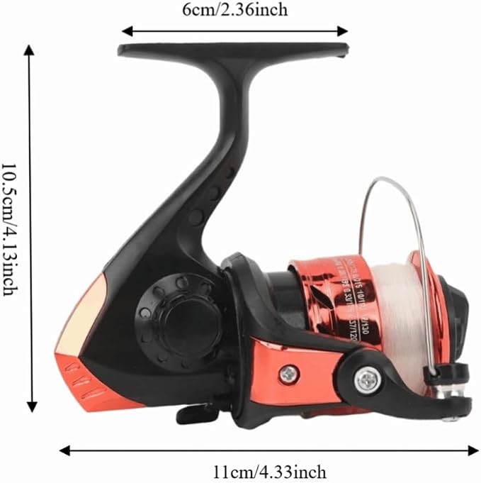 200-size with Pre-Spooled Line, Left Right Interchangeable Handle, 5.2:1 Gear Ratio Closed Face Fishing Reel for Freshwater, Lake and Outdoor Fishing
