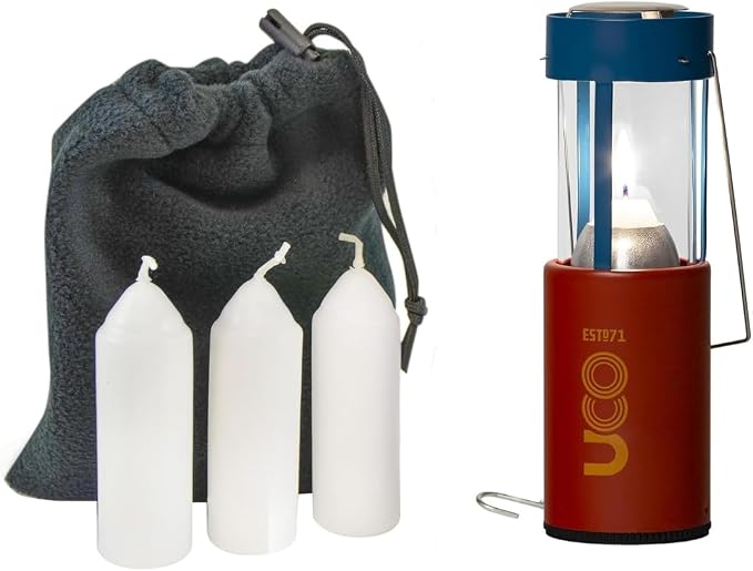 UCO Candle Lantern Value Pack with 4 Candles and Storage Bag, Collapsible Candle Lantern for Camping & Emergency Preparedness