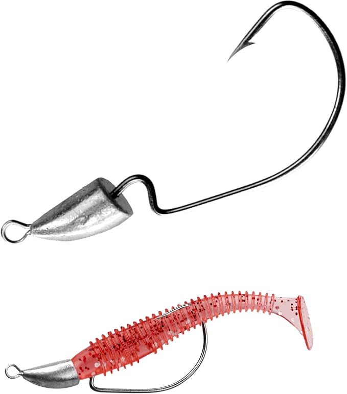 THKFISH Weedless Swimbait Jig Heads for Bass Fishing, Weighted Texas Rig Hook Fishing Hooks Saltwater Freshwater 1/8 oz, 1/6 oz, 1/4 oz, 3/8 oz, 1/2 oz,3/4 oz
