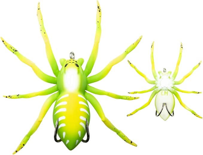 LUNKERHUNT Phantom Spider Lure for Bass Fishing (2.5 Inch) | Topwater Spider Fishing Lure with Natural Walking Action | Soft Hollow Body Weedless Hooks for Trout and Pike