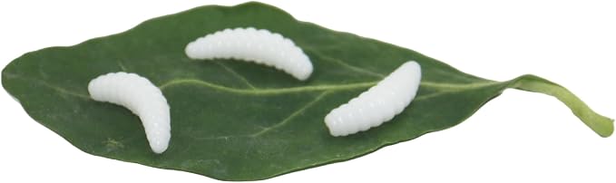 Fake Maggots Soft Worm Tipped Lure Wax Worms for Fishing or Pranks, Ice Fishing Lures Baits Perfect for Crappies Sunfish Catfish Bream Blue Gills Perch Trout Worms
