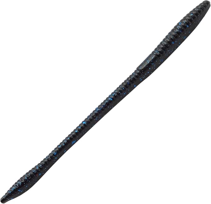 Soft Plastic Worm Lures for Bass Fishing, 6 inch Finesse Ribbed Worm Bait for Drop Shot, Shaky Head, Neko & Texas Rig, Natural Fall, Salt Infused, 12-Pack