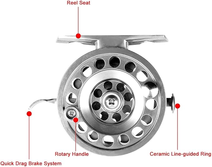 Winter Fly Fishing Reel 52g(1.83oz) All Metal Left Hand 5cm(1.95inch) Ice Fishing Wheel Carp Fishing Accessories for Freshwater Saltwater