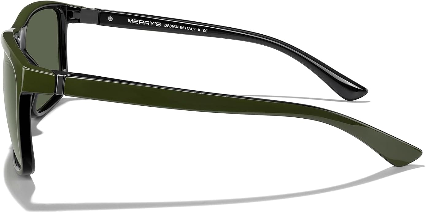 MERRY'S Rectangular Polarized Sports Sunglasses for Men Women Cycling Driving Fishing UV400 Protection S8225