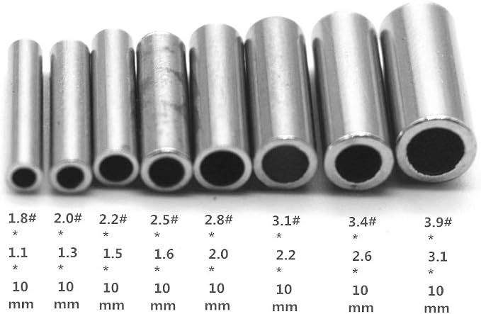 Heavy-Duty Copper Fishing Line Crimp Sleeves - 100 Pcs Bulk Pack, Compatible with 5lb-200lb Monofilament & Steel Leader Lines, Durable & Strong for Saltwater Fishing Leaders
