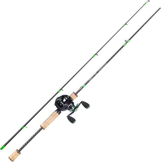 Sougayilang Fishing Rod Reel Combo, Fast Action 2 Pieces Fishing Pole with Baitcasting Reel