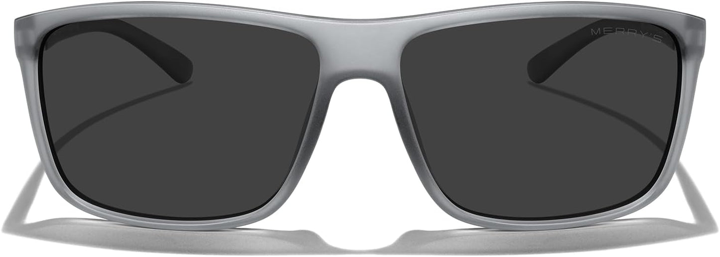 MERRY'S Rectangular Polarized Sports Sunglasses for Men Women Cycling Driving Fishing UV400 Protection S8225