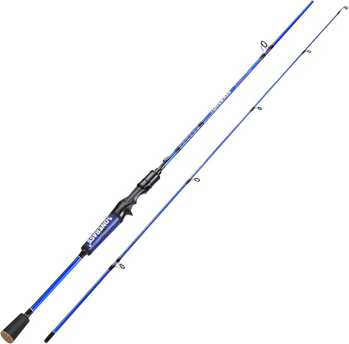 One Bass Fishing Rods,IM7 Graphite Spinning Rod & Casting Rod, 2 Pc Strong Quality Baitcasting Rod with Super Polymer Handle