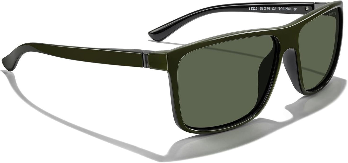 MERRY'S Rectangular Polarized Sports Sunglasses for Men Women Cycling Driving Fishing UV400 Protection S8225