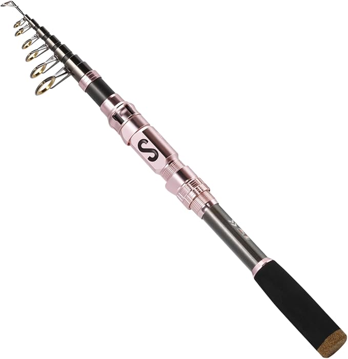Sougayilang Portable Telescopic Fishing Rod with Carbon Fiber Material and Precision Carved Reel Seat - Suitable for Saltwater and Freshwater Fishing