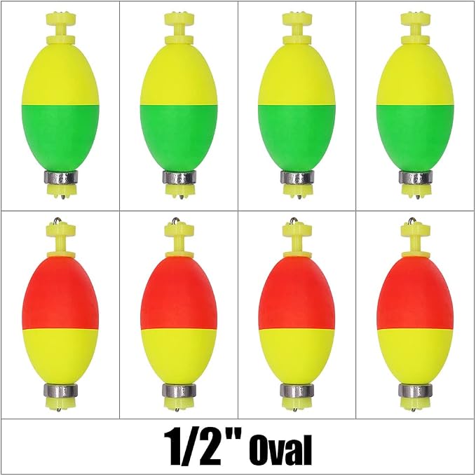 XFISHMAN Weighted-Bobbers-for-Fishing-Floats-Bouy Slip Bobber Fishing Corks Kit Crappie Bluegills Panfish Catfish Hand Made Foam Float 1 Inch 2 in 8-12 Pack