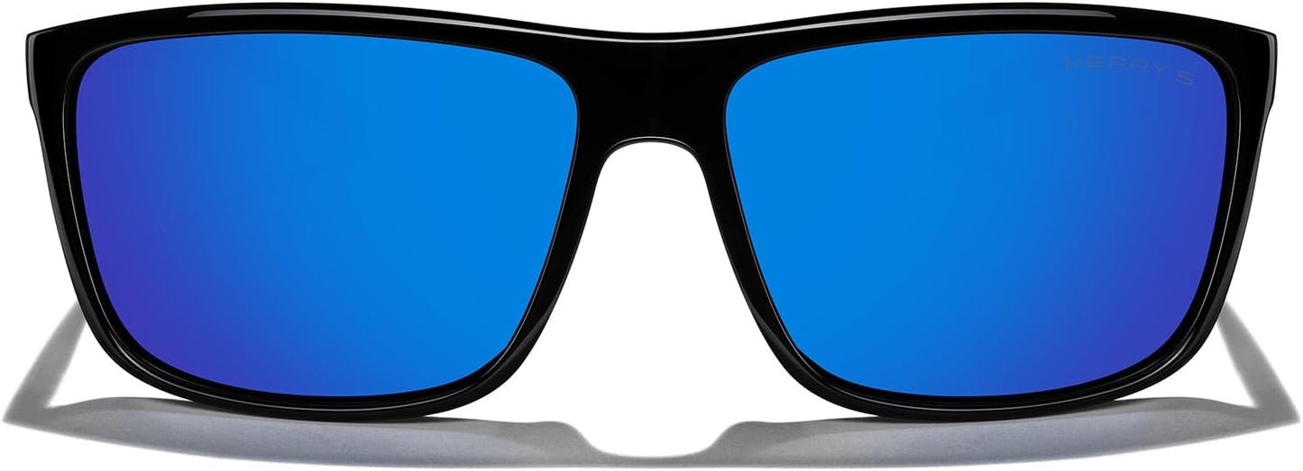 MERRY'S Rectangular Polarized Sports Sunglasses for Men Women Cycling Driving Fishing UV400 Protection S8225