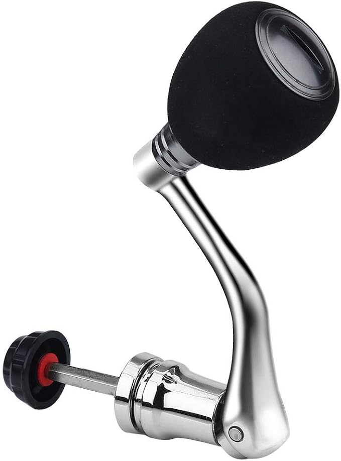 Fishing Reel Handle, Reel Rocker Arm Replacement Power Handle Metal Rocker Arm Grip for Spinning Fishing Reel(Silver Medium for 2000 & 3000)
