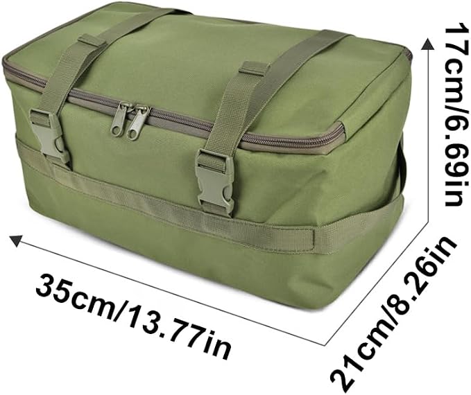 DONGKER Fishing Storage Bag,Dual Zipper Tactical Travel Organizer Bag with Internal Mesh Pockets for Fishing Camping Travel