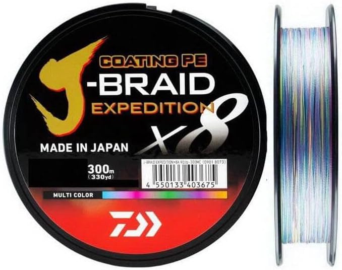 DAIWA J-Braid Expedition X8E, 300m, Multi-Color, Braided Fishing Line
