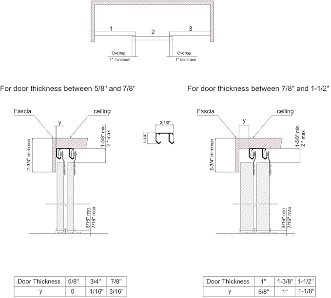 Sliding Closet Door Hardware Kit - 106-inch Double Track for 2 Or 3 Bypass Doors Up to 100lbs - SLID'UP 110