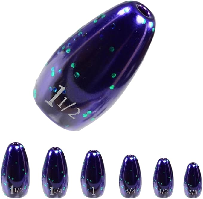Reaction Tackle Tungsten Flipping Weights for Bass Fishing - Sinkers for Punching Heavy Cover - Fresh & Saltwater - Texas/Carolina Rigs - Size Stamped