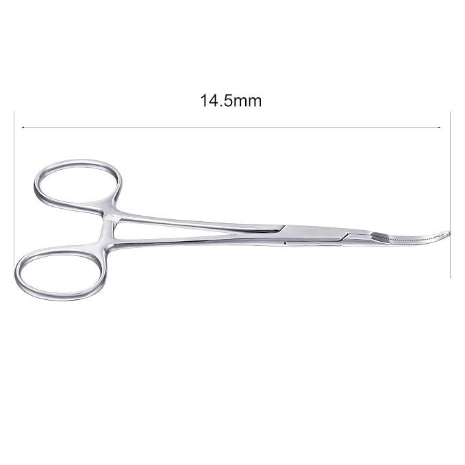 DJCIW Dermal Anchor Forceps Tool,6" Professional Micro Dermal Surface Anchor Holder Pliers Staineless Steel Body Art Piercing Forceps Hemostat Clamp Tool