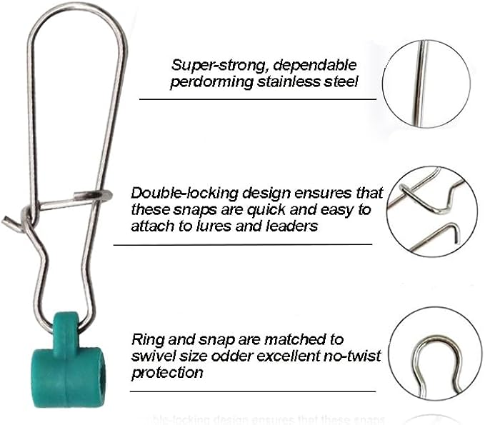 Fishing Line Sinker Slide with Duo Lock Snap Heavy Duty Sinker Size