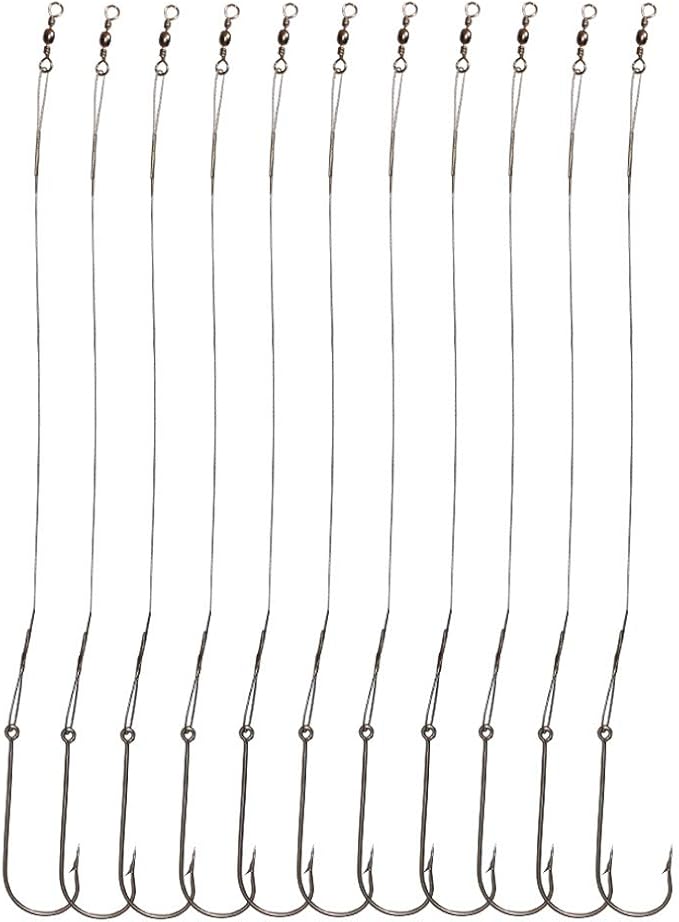 20pcs/Pack Fishing Hook Rigs Nylon-Coated Fishing Line Leader with Stainless Steel Fishing Hook