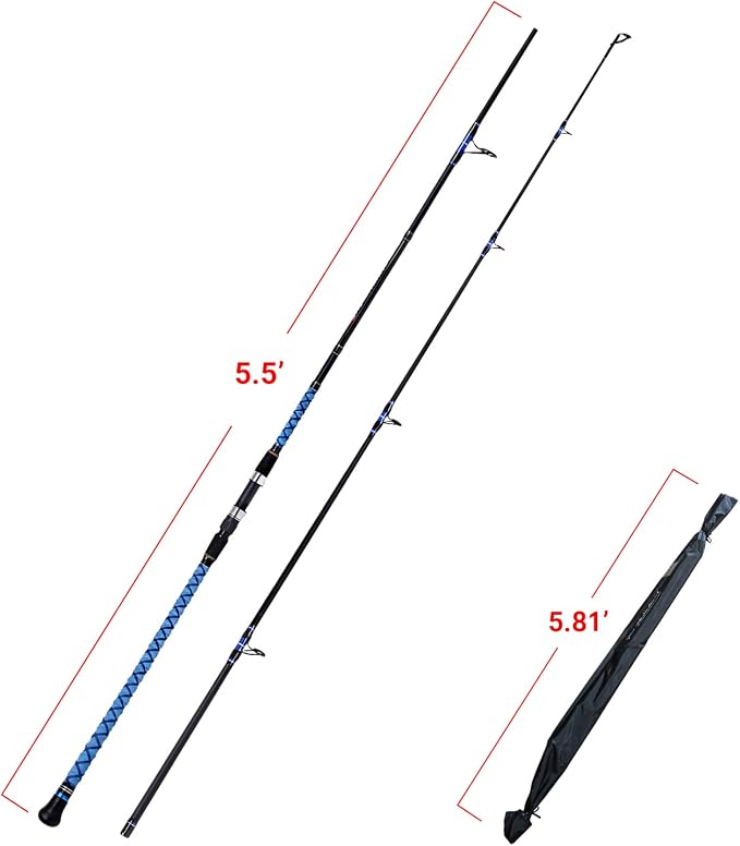 Fiblink Surf Spinning Fishing Rod Carbon Travel Surf Rod 2 Piece/3 Piece/4 Piece Spinning Fishing Rod 9'/10'/11'/12'/15'
