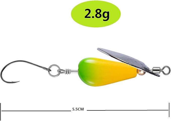 Trout Spinners - Fly Trout Fishing Lures for Bass Salmon Pike, Smallmouth Bass Lures with Brass Spinner for Lake River Fishing