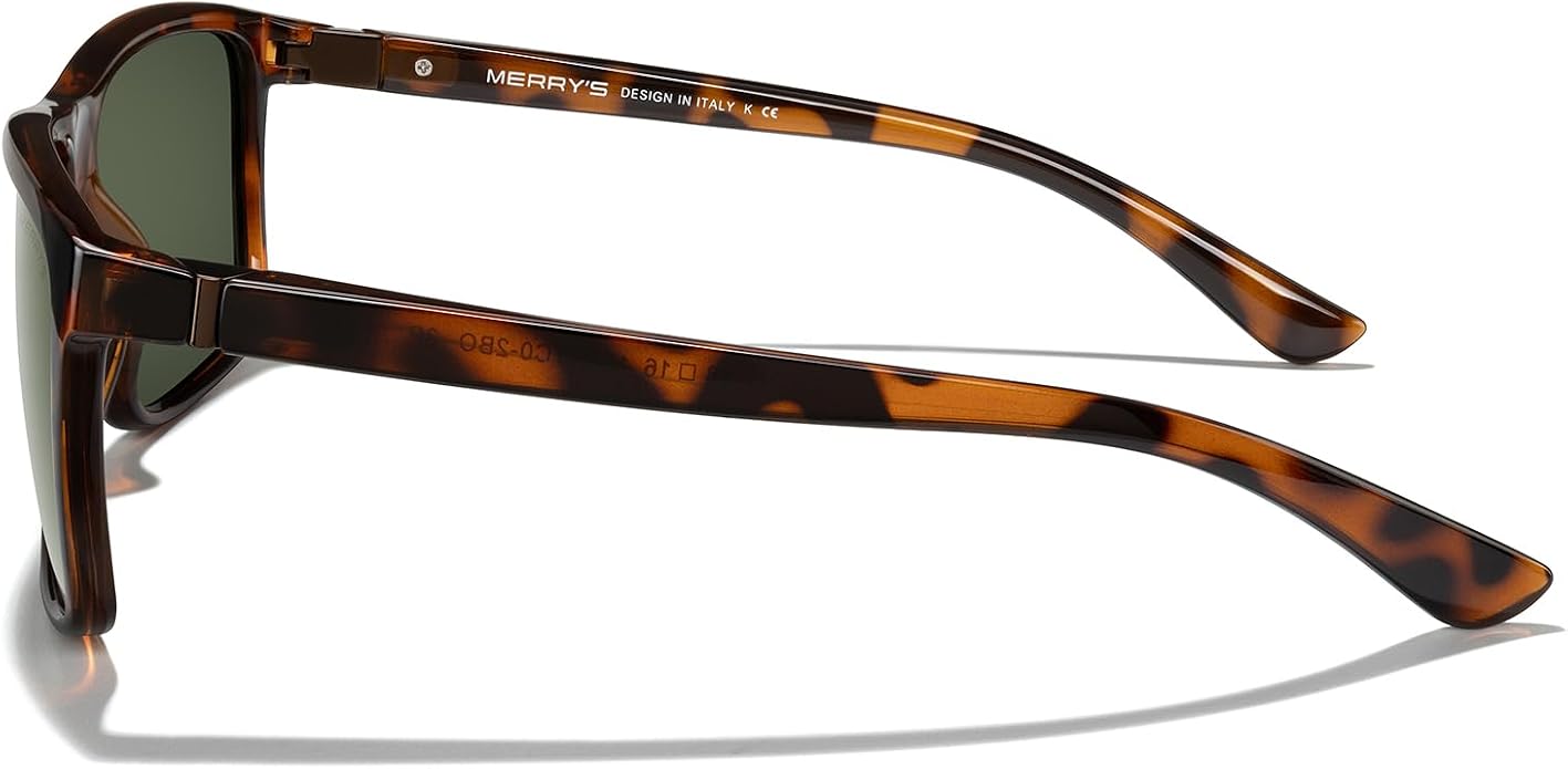 MERRY'S Rectangular Polarized Sports Sunglasses for Men Women Cycling Driving Fishing UV400 Protection S8225