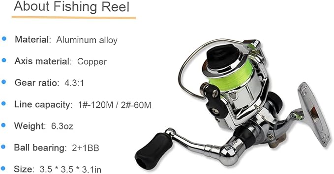 Lixada Fishing Rod Reel Combo Mini Pen Fishing Pole Kit Telescopic Fishing Rod Spinning Reel Combo Kit