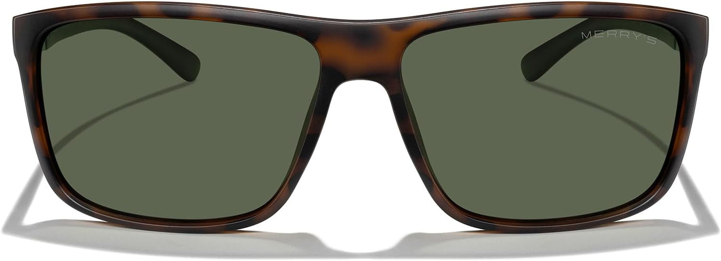 MERRY'S Rectangular Polarized Sports Sunglasses for Men Women Cycling Driving Fishing UV400 Protection S8225