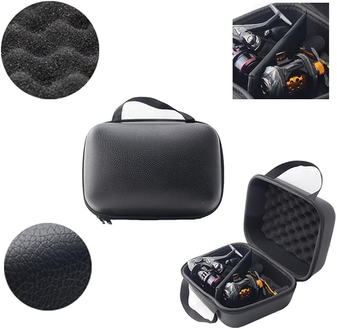 Fishing Reel Bag, Portable Shockproof Waterproof Fishing Reel Protective Case for Baitcasting Drum Spinning Raft Reels(Inner size: 5.51 * 5.51 * 2.76inches)