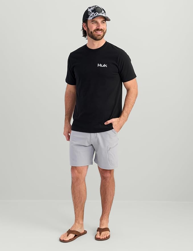 HUK Mens Performance Fishing Logo Tee, Short Sleeve T-Shirt for Men