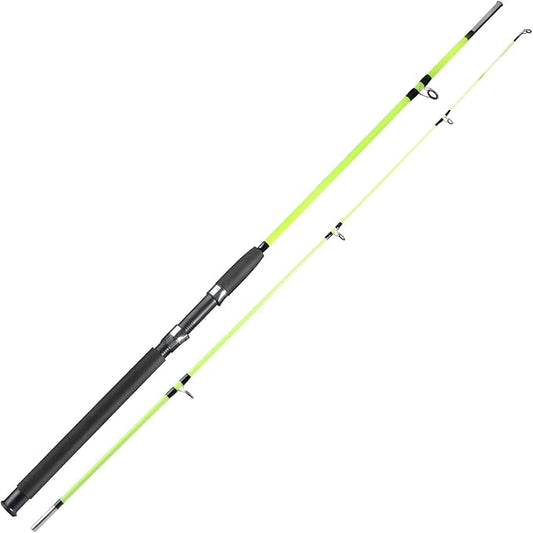 Sougayilang Fishing Rod, 2-Piece Composite Graphite & Glass Blanks Saltwater Trolling Rod Offshore Surf Fishing Pole with Stainless Steel Line Guides for Catfish, Salmon Glass Fiber Spinning Rod