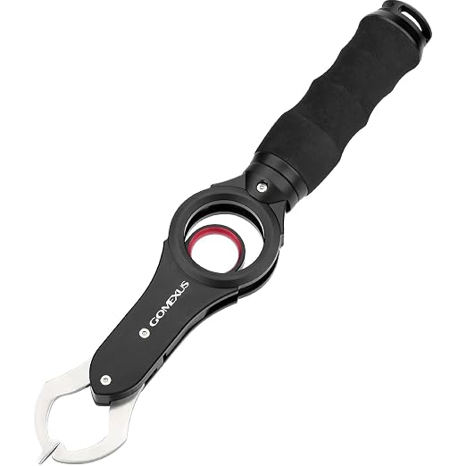 GOMEXUS Fish Lip Gripper with Scale,Max 40lbs Scale,for Safe Handling Fish,Easy Hook Removal-Ideal Fishing Gifts for Men