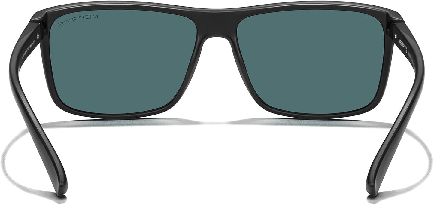 MERRY'S Rectangular Polarized Sports Sunglasses for Men Women Cycling Driving Fishing UV400 Protection S8225
