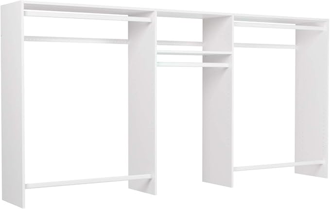 Easy Track OK1448-WH 4'-8' W Basic Hanging Easy-to-Assemble Kit Closet Organizer, White