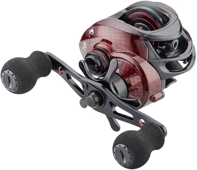 FISHDROPS Baitcaster Reels, 9+1BB, CNC Aluminum Spool, Magnetic Brake System Bait Caster Reel High Speed Gear Ratio 7.0:1 Ultra Smooth Low Profile Baitcasting Fishing Reel