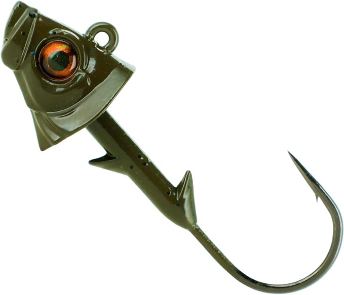 Reaction Tackle Swimbait Jig Head/Weighted Hooks for Saltwater and Freshwater/Realistic Fish Head (5 Pack)
