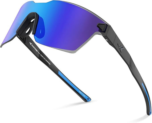 KastKing Tarkio Polarized Fishing Sunglasses, Large Single PC Lenses, Rimless Wrap Design, UV400 Protection Sports Sunglasses