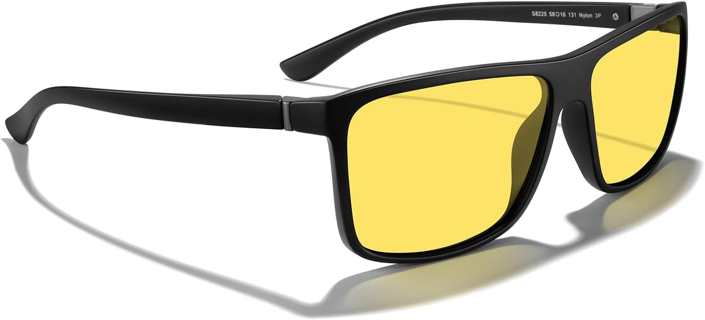 MERRY'S Rectangular Polarized Sports Sunglasses for Men Women Cycling Driving Fishing UV400 Protection S8225