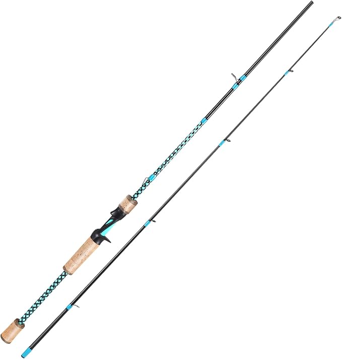 Sougayilang Fishing Rods, Graphite Spinning Rods, Lightweight 2 Pieces Cork Handle Casting