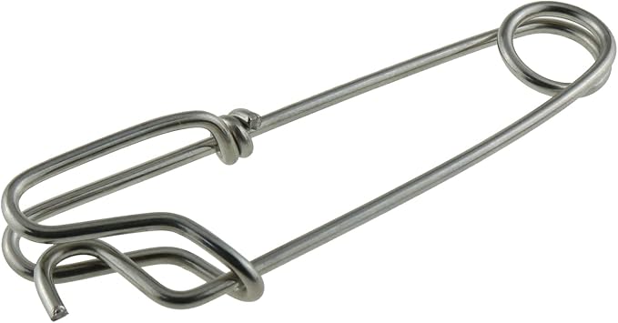 10pcs Longline Snap Clips 8x2cm Stainless Steel Tuna Clips for Floats Tuna Fishing Line Fishing, Closed Eye Pin