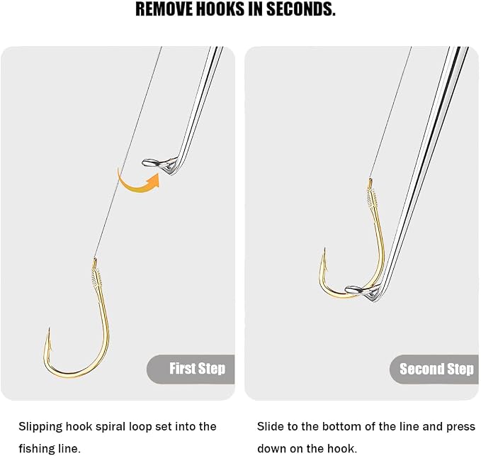 4PCS Fish Hook Remover Tool – Stainless Steel Fishing Hook Remover, Quick Removal Extractor with Storage Tube, Essential Fishing Gear and Equipment for Anglers