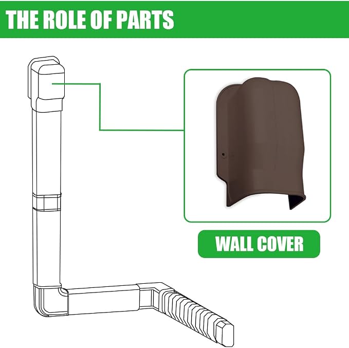 4'' Width Entry Wall Cover, Mini-Split Line Set Cover Accessories for Mini Split AC & Central AC, Brown