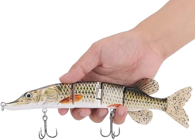 Large Multi Jointed Fishing Lures Bait,Big Giant Fishing Bass Lures,Crankbaits Swimbaits with Treble Hook