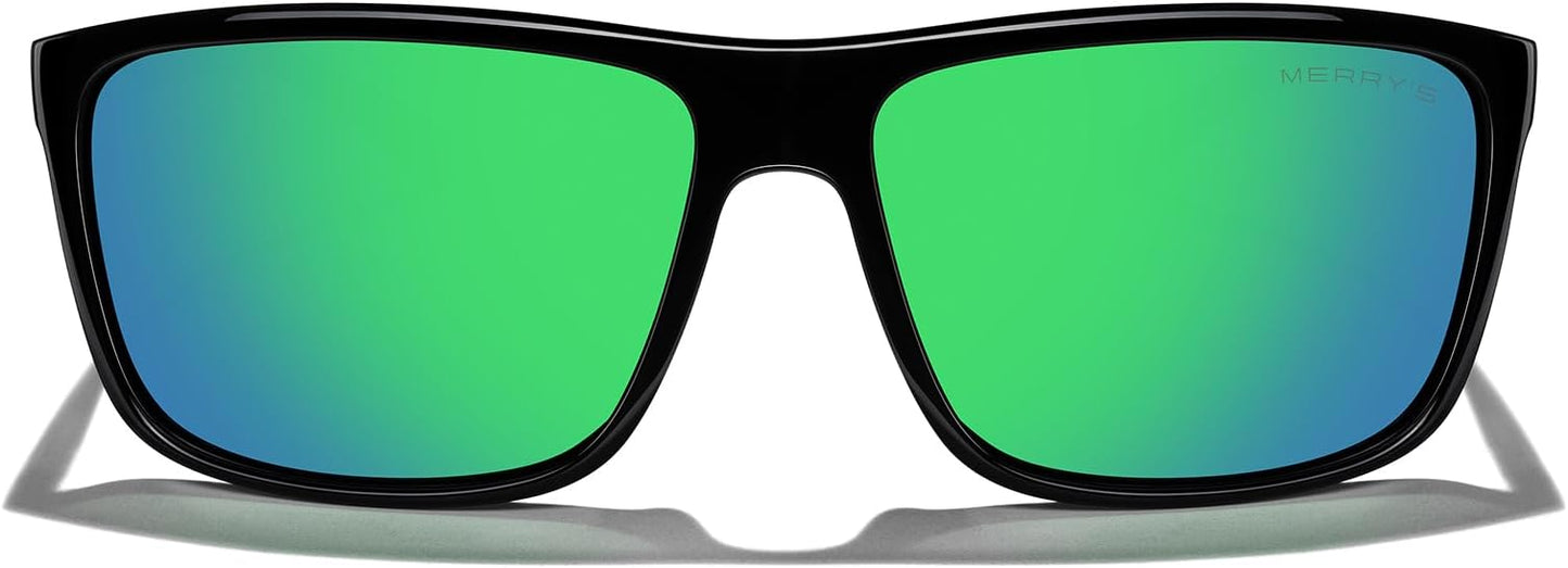 MERRY'S Rectangular Polarized Sports Sunglasses for Men Women Cycling Driving Fishing UV400 Protection S8225
