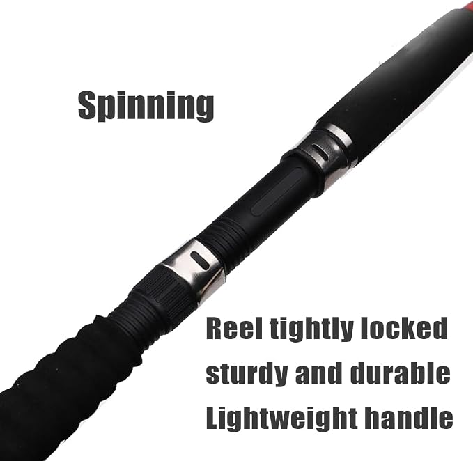 Saltwater Offshore Boat & Surf Casting Spinning Rod|2PCS|Heavy Power Fast-Medium|Action 3.5-10.6oz|Carbon Travel Surf Rod|Tuna, Grouper, Striper, Jigging|5.3'|EVA Handle