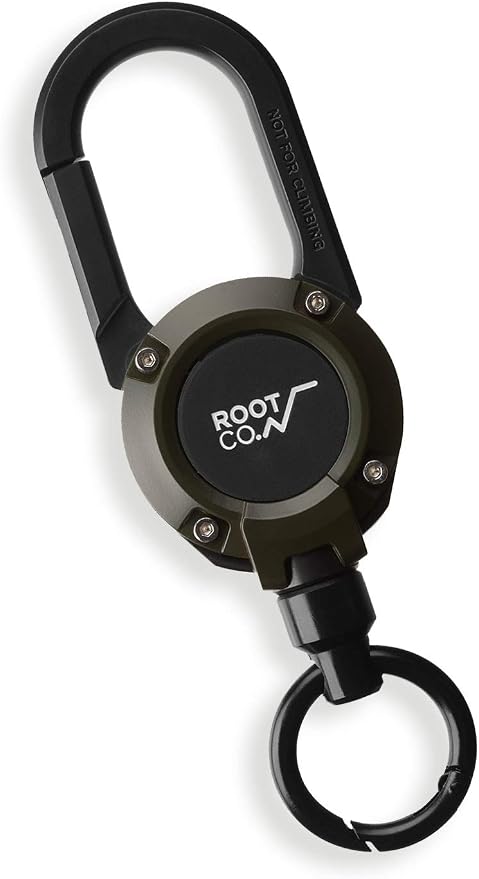 ROOT CO. GRAVITY MAGREEL, Retractable Badge/iPhone Case/Key Holder with Carabiner Clip | 33.4" / 85cm Reel Reel