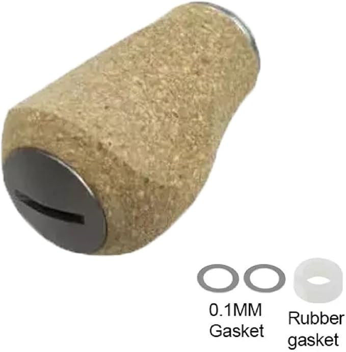 Reel Handle Knob Compatible with Abu Shimano Daiwa Soft Rubber Cork Wood Spinning Baitcasting - Black, Blue, Gray, Green, Purple, Red,Silver