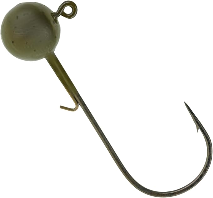 Reaction Tackle Lead Ball Jigs - Soft Plastic Jig Heads with Hook - Bass Walleye Crappie Panfish Redfish - Round Head Design - Freshwater Saltwater - 10-Pack