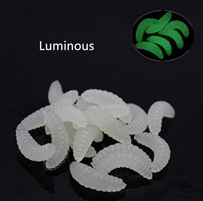 Toasis Artificial Fishing Waxworm Soft Plastic Grub Silicone Larva Wiggler Lure Baits Assorted Colors